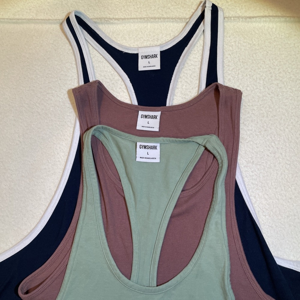 Gymshark Tank Top Men's Size Large Lot Of 3 Sleeveless Performance Gym Training